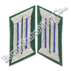 German World War II Bullion Wire Blazer Fabric Collar Patches
